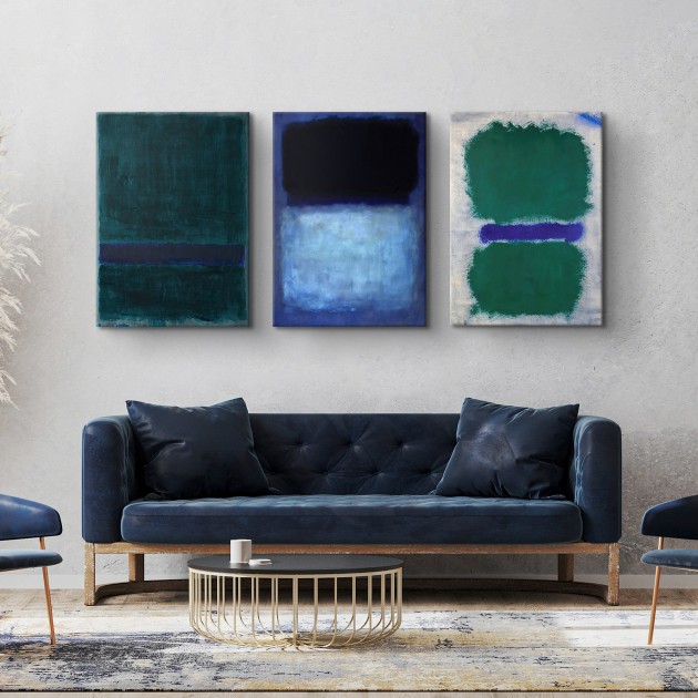 Mark Rothko Interor Design Indulge interior with Mark Rothko - Green and Blue multi panel canvas ...
