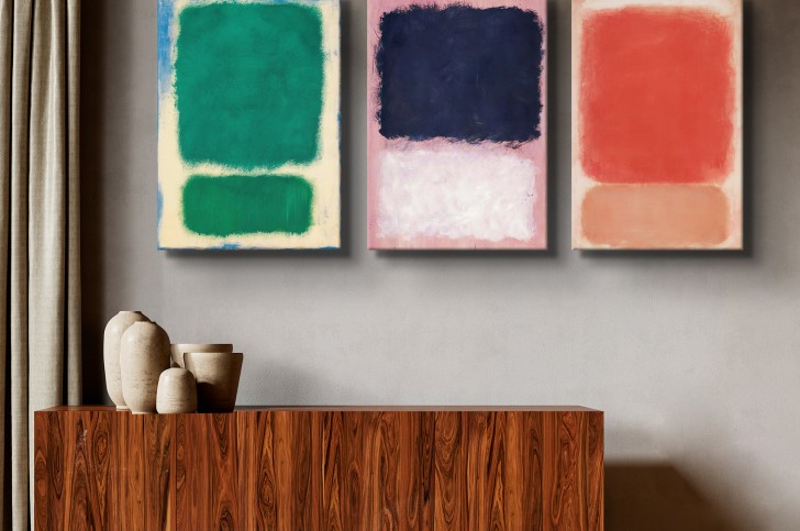 Mark Rothko Pastels Indulge interior with Mark Rothko - Pastel multi panel canvas ...